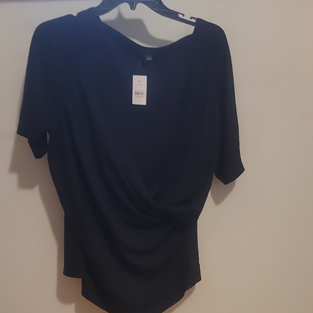 Ann Taylor Black Draped Blouse